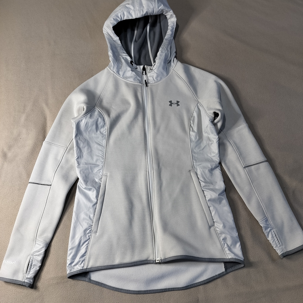 Under Armour Coldgear Storm Gray Full-Zip Hoodie - Picture 1 of 15